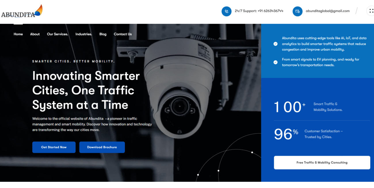 A professional website for a tech-driven traffic and CCTV service provider — designed for clarity, trust, and lead conversion.