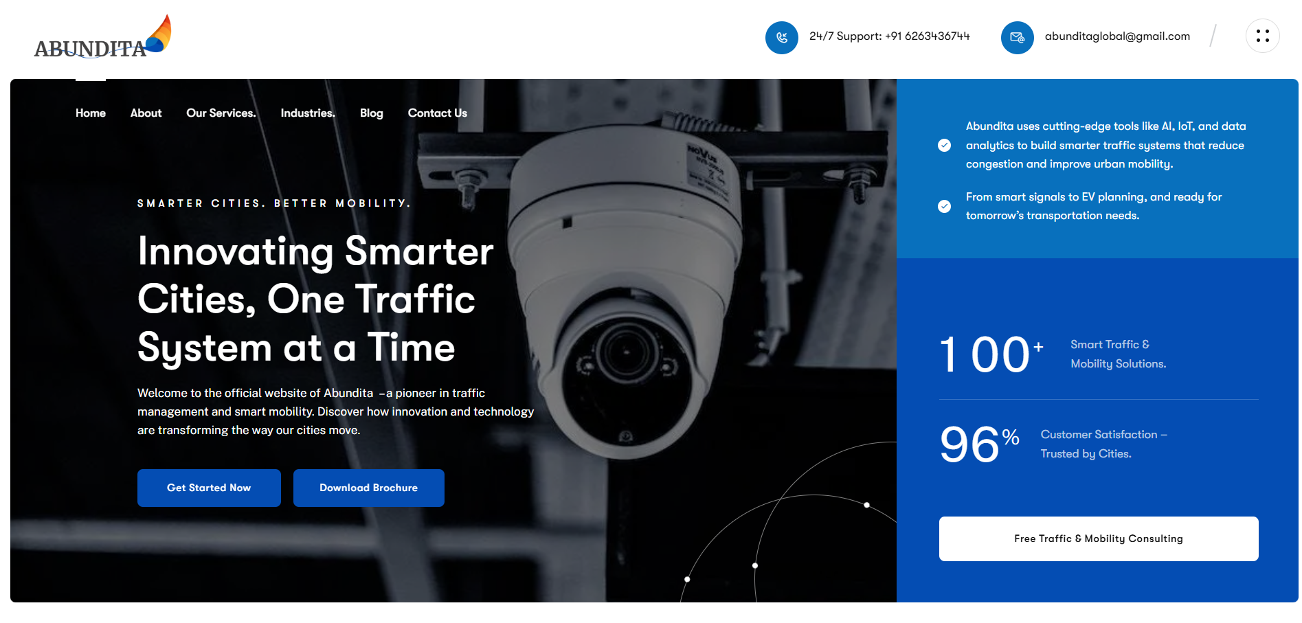 A professional website for a tech-driven traffic and CCTV service provider — designed for clarity, trust, and lead conversion.