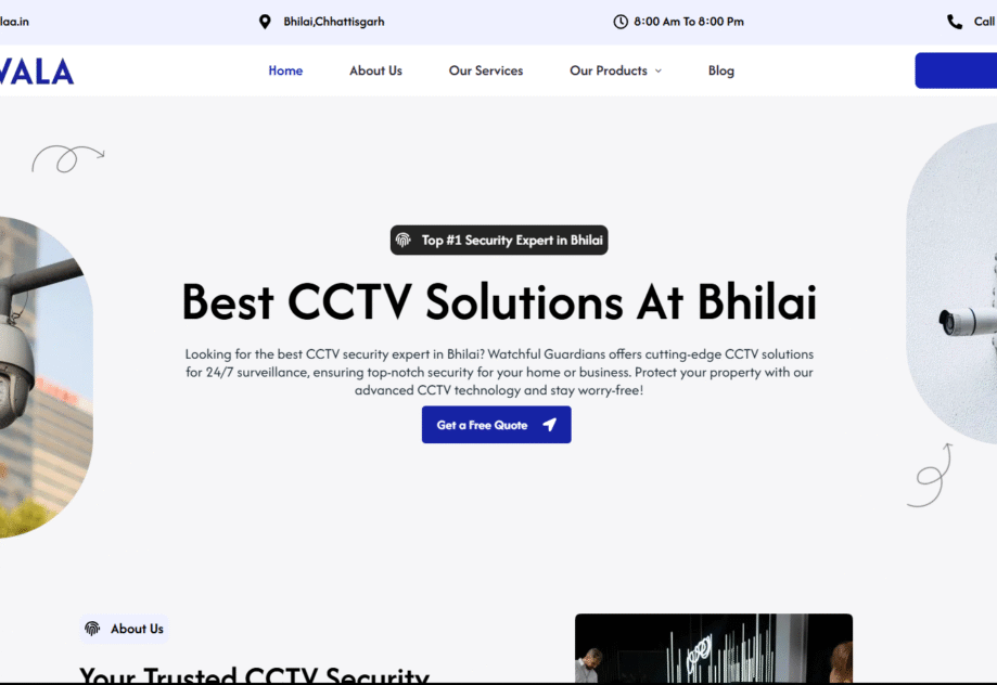 A clean, conversion-focused site for a CCTV service provider — built for trust, clarity, and local lead generation.