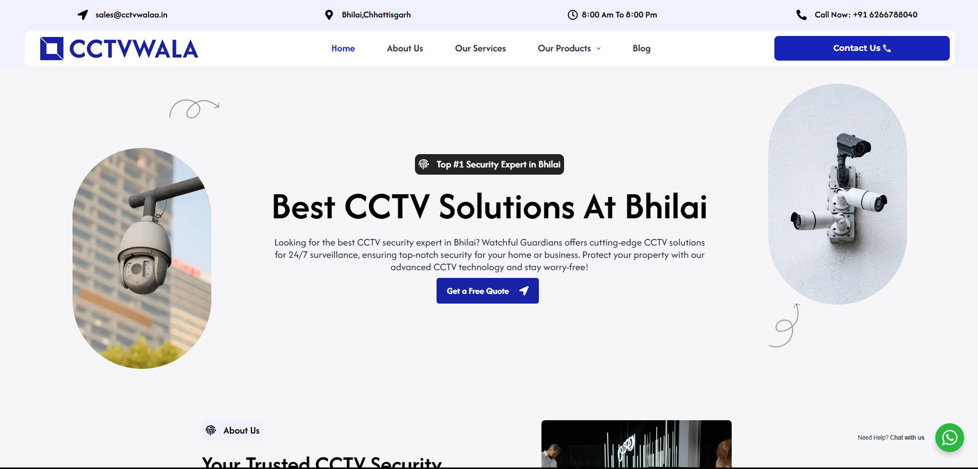 A clean, conversion-focused site for a CCTV service provider — built for trust, clarity, and local lead generation.