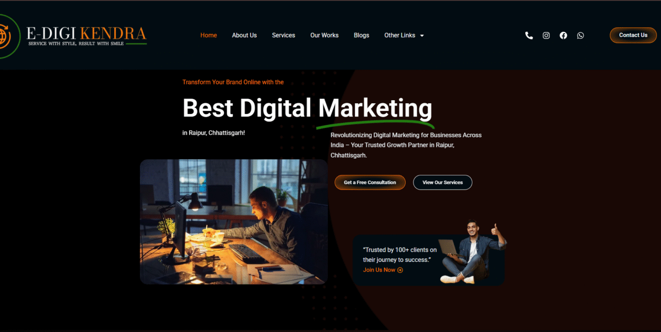 Edigi Kendra needed a high-performance website to showcase their digital marketing services and convert leads. I designed and developed a fully custom WordPress site with a clean, modern UI that reflects their brand identity and speaks directly to their target audience.