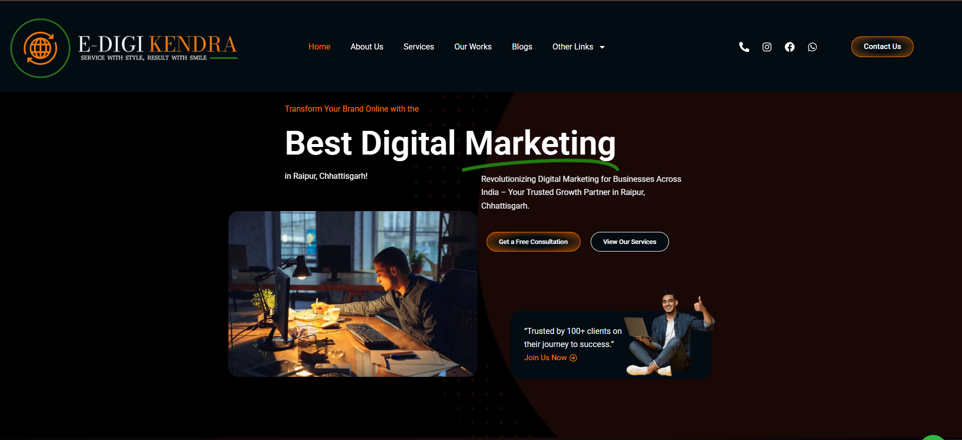 Edigi Kendra needed a high-performance website to showcase their digital marketing services and convert leads. I designed and developed a fully custom WordPress site with a clean, modern UI that reflects their brand identity and speaks directly to their target audience.
